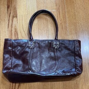 Elegant Brown Leather Tote Bag